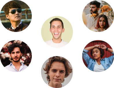 six pictures of different person